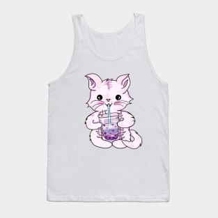 Cat boba tea Tank Top